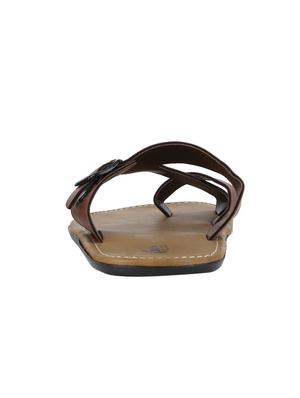brown leather slip on slipper - 13316292 - Standard Image - 3
