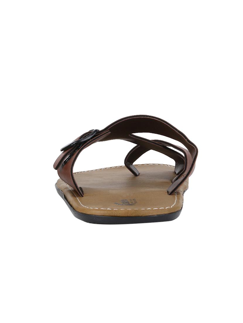 brown leather slip on slipper - 13316292 - Zoom Image - 3