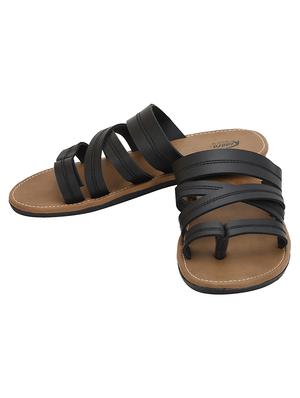 black Leather slip on slipper - 13316313 - Standard Image - 3
