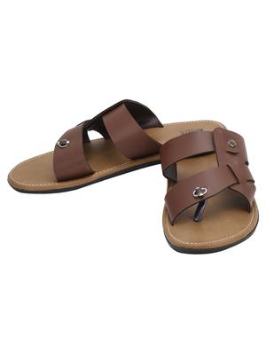 brown Leather slip on slipper - 13316323 - Standard Image - 3