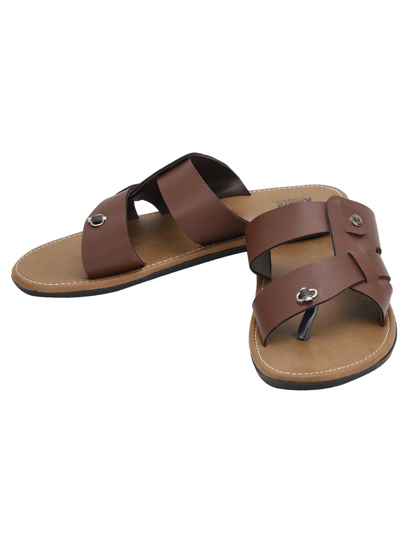 brown Leather slip on slipper - 13316323 - Zoom Image - 3