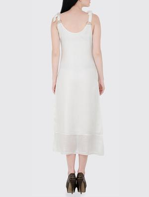 white rayon midi dress - 13323103 - Standard Image - 3
