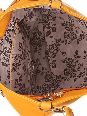 yellow leatherette (pu) regular handbag - 1332346 - Standard Image - 3