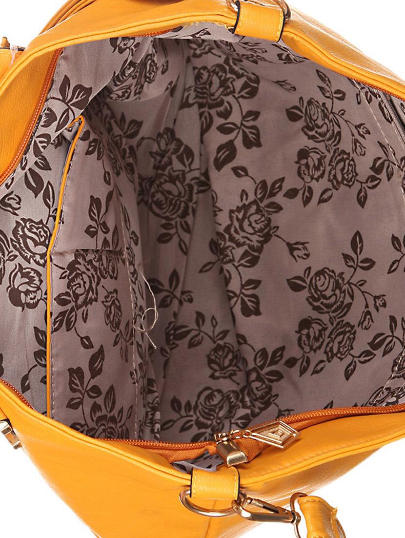yellow leatherette (pu) regular handbag - 1332346 - Zoom Image - 3
