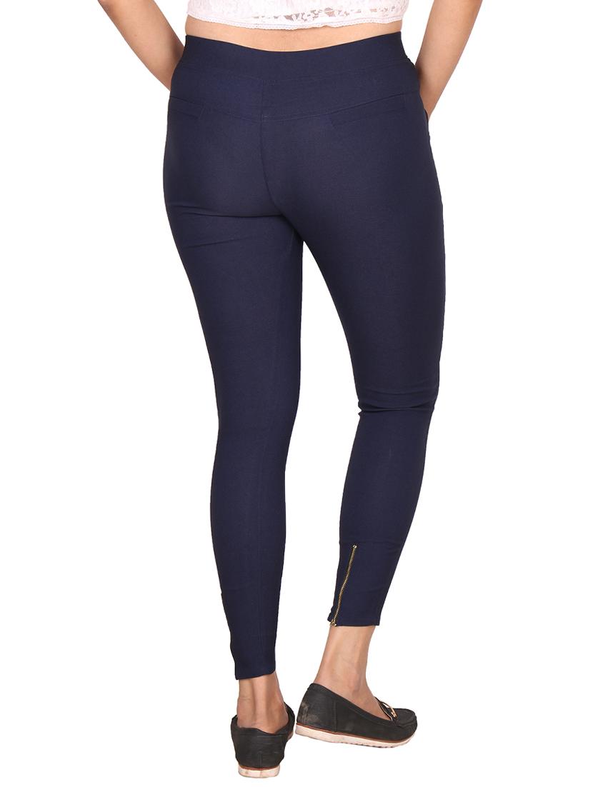 navy blue cotton jeggings - 13325910 - Zoom Image - 3