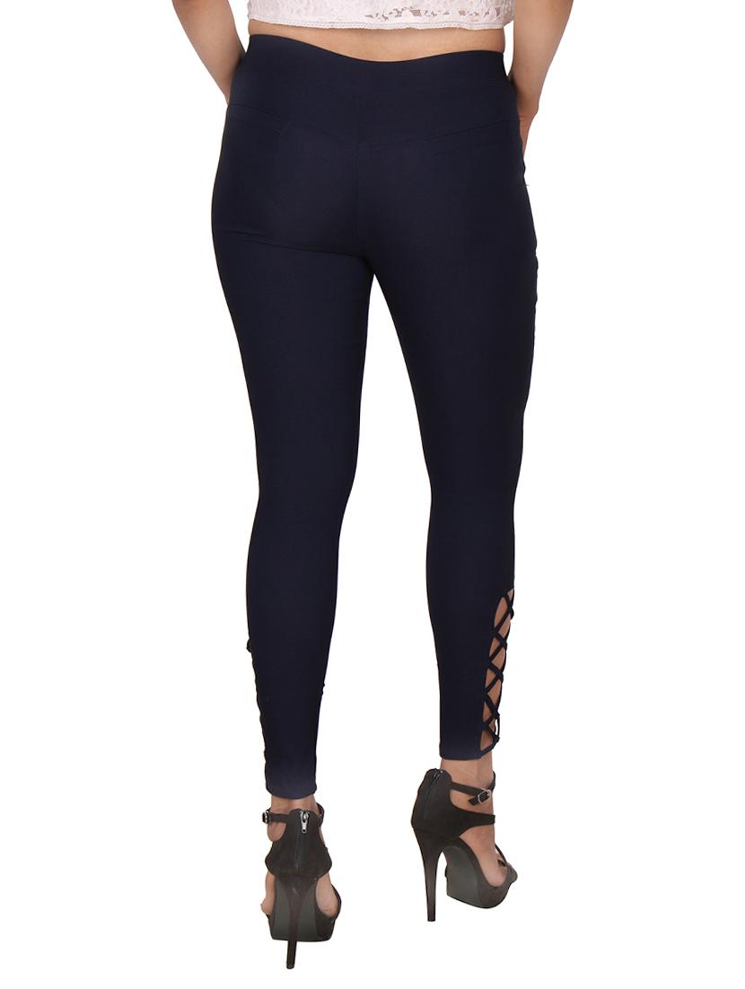 navy blue cotton jeggings - 13325915 - Zoom Image - 3