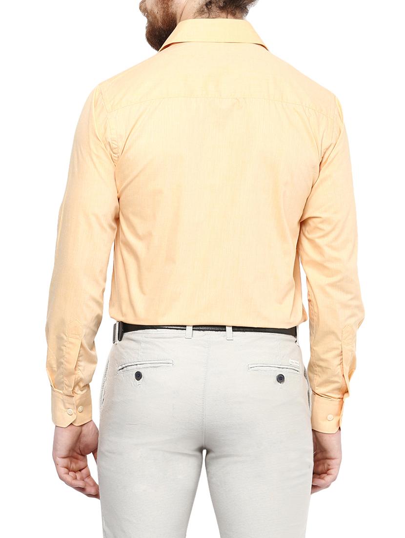 yellow cotton formal shirt - 13327992 - Zoom Image - 3