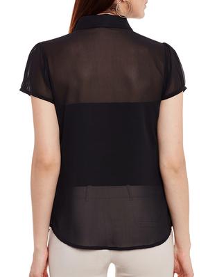 frill trim sheer shirt - 13331412 - Standard Image - 3