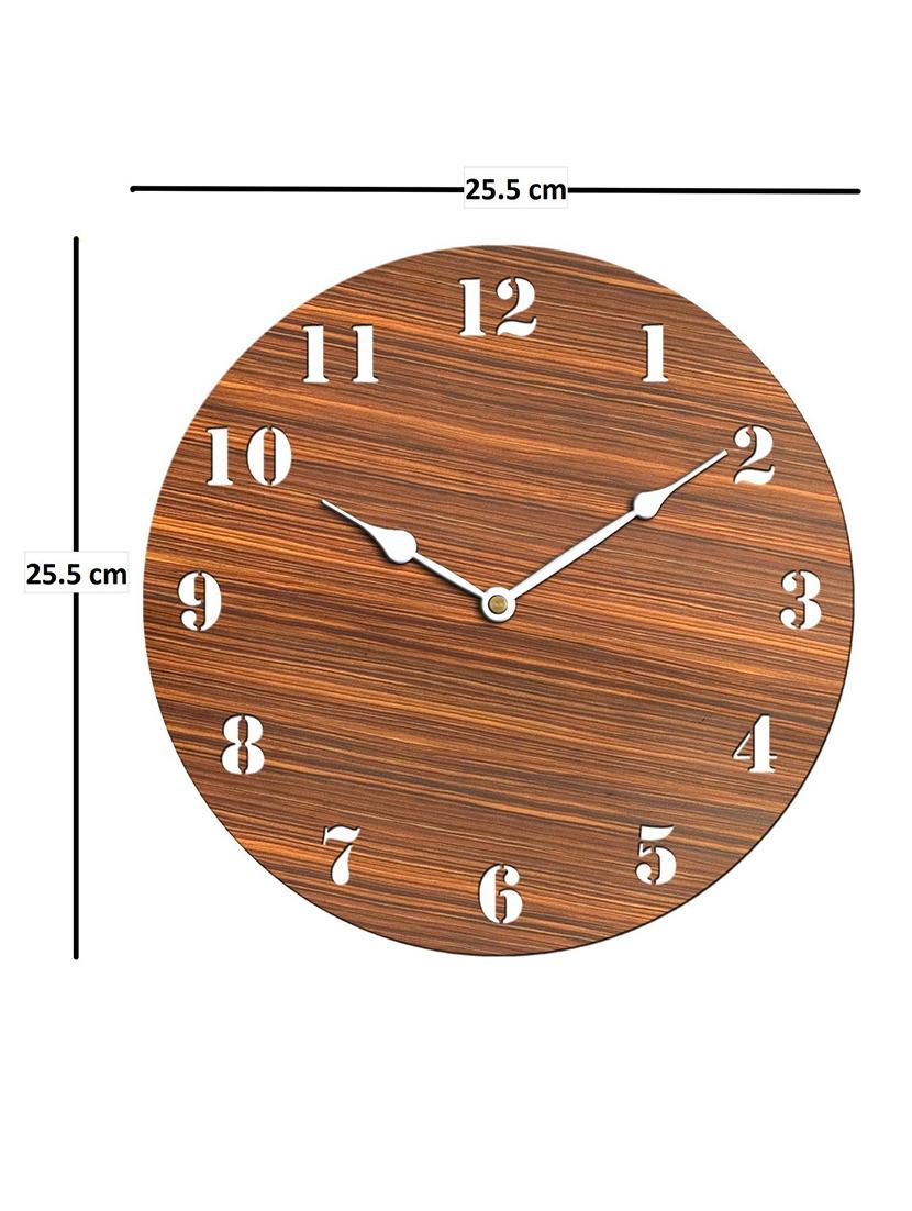 Brown Wooden Analog Wall Clock - 13339185 - Zoom Image - 3