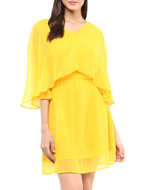 yellow georgette dress - 13340251 - Very Small Image - 1