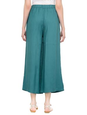 green viscose palazzo - 13340665 - Standard Image - 3