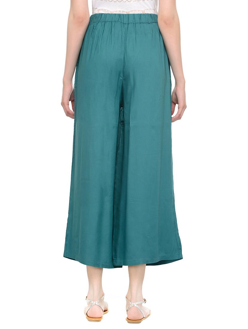 green viscose palazzo - 13340665 - Zoom Image - 3