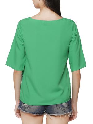 frill trim solid top - 13341106 - Standard Image - 3
