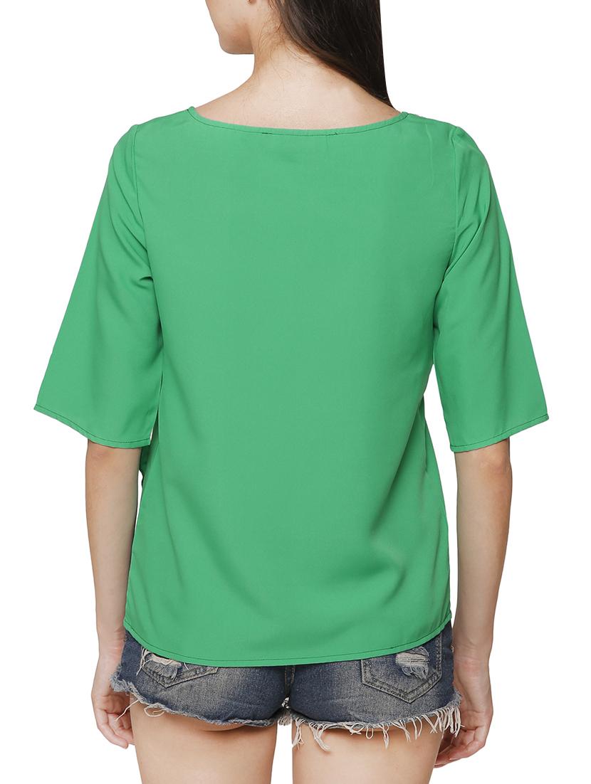 frill trim solid top - 13341106 - Zoom Image - 3