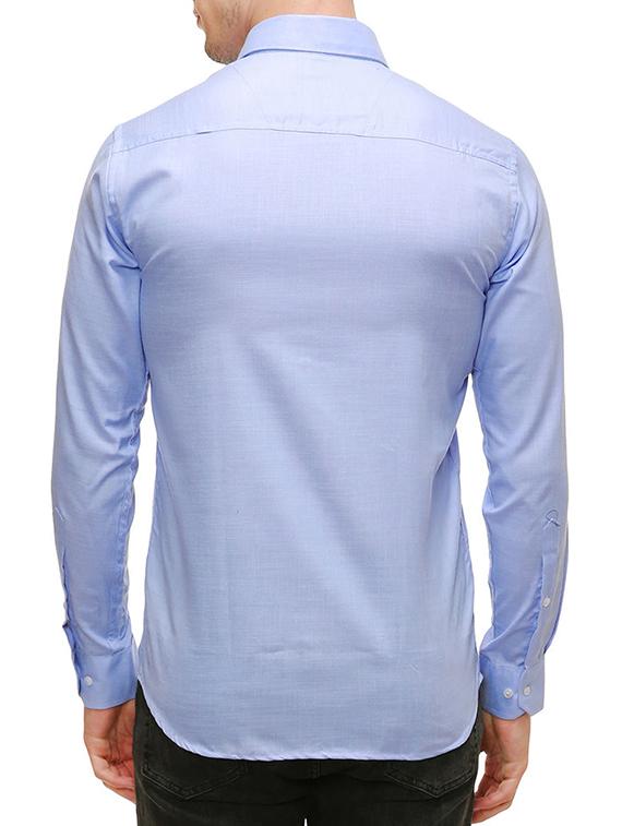 light blue cotton casual shirt - 13341414 - Zoom Image - 3
