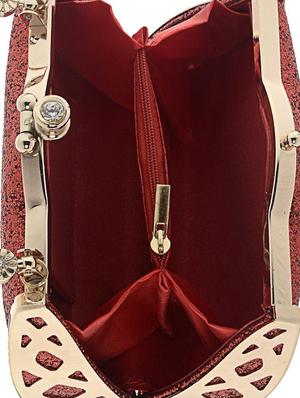 red satin clutch - 13341797 - Standard Image - 3