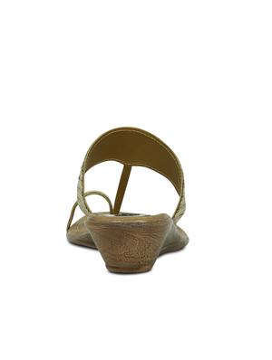 gold one toe wedge - 13343051 - Standard Image - 3