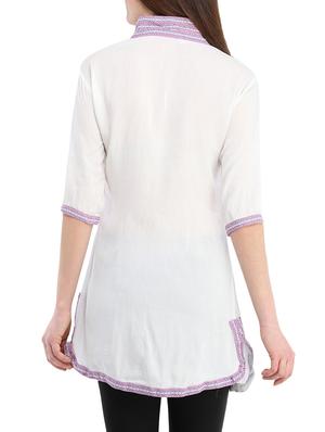 white viscose regular tunic - 13344841 - Standard Image - 3
