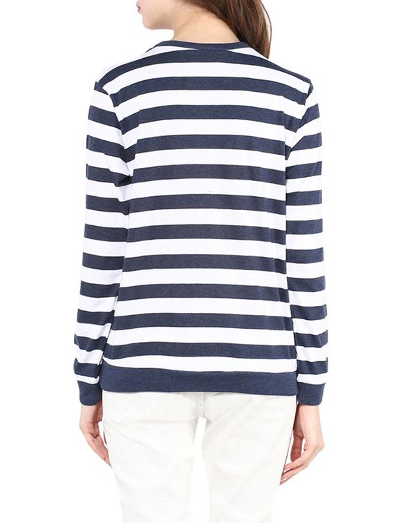 navy blue striped regular sweatshirt - 13344848 - Zoom Image - 3