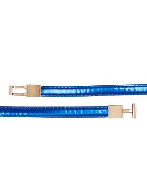 solid blue leatherette belt - 13345244 - Standard Image - 3
