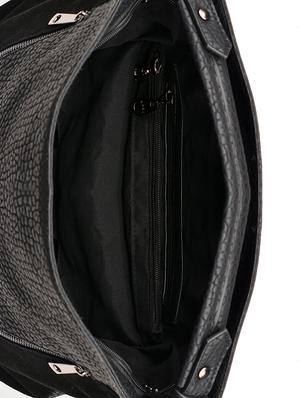 Grey and black textured handbag - 13345289 - Standard Image - 3