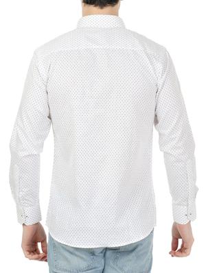 white cotton polka dot casual shirt - 13345328 - Standard Image - 3