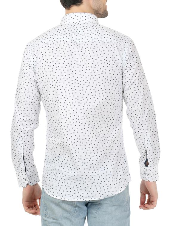 white cotton printed casual shirt - 13345333 - Zoom Image - 3