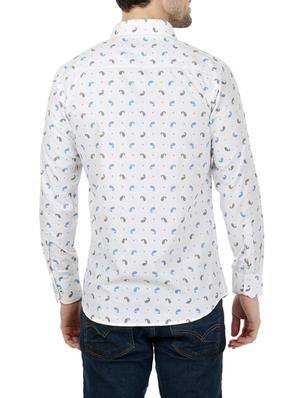 white cotton paisley casual shirt - 13345334 - Standard Image - 3
