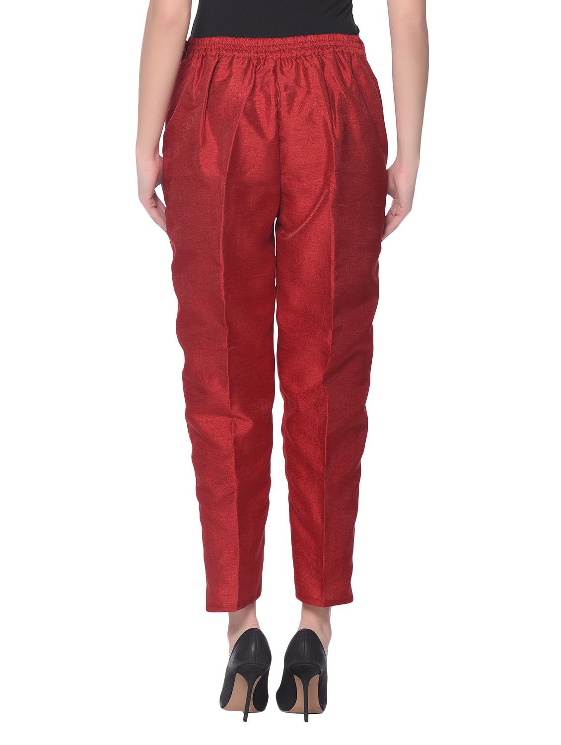 red silk blend tapered pant - 13345346 - Zoom Image - 3