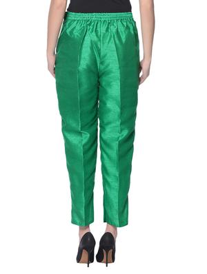 green silk blend tapered pant - 13345348 - Standard Image - 3
