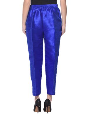 blue silk blend tapered pant - 13345350 - Standard Image - 3