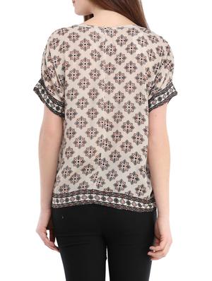 beige printed viscose top - 13348596 - Standard Image - 3