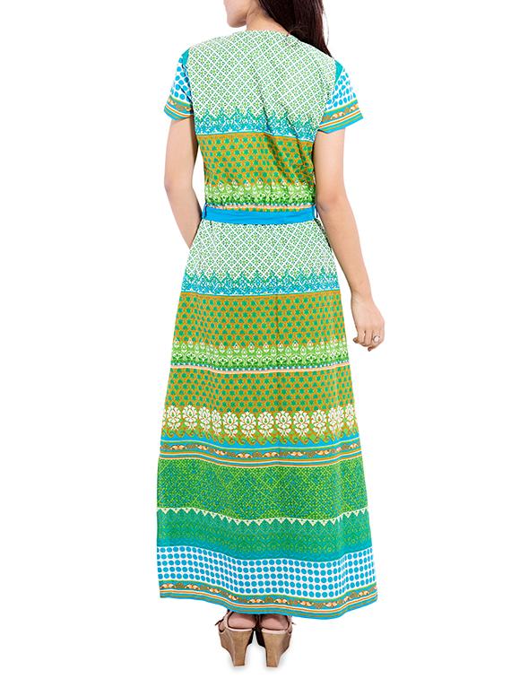 multicoloured printed maxi dress - 13349008 - Zoom Image - 3