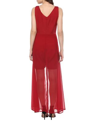 red crepe jumpsuit - 13350015 - Standard Image - 3
