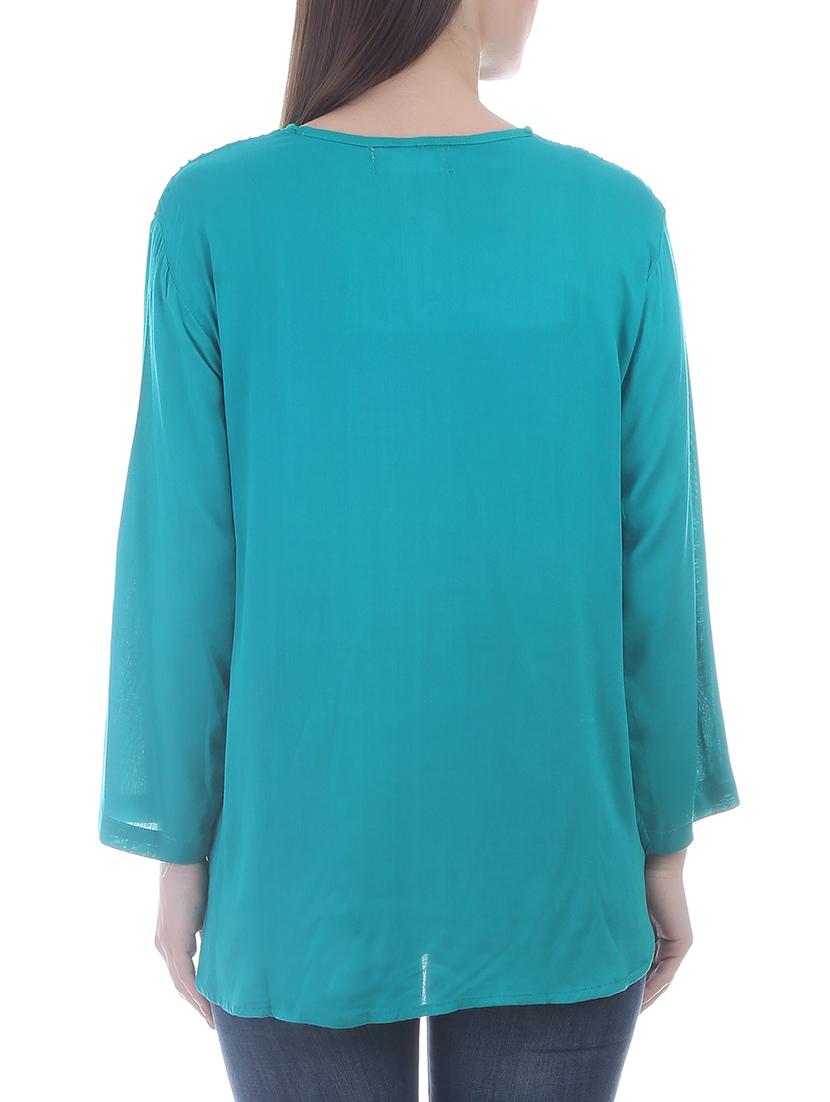 blue rayon regular top - 13351554 - Zoom Image - 3
