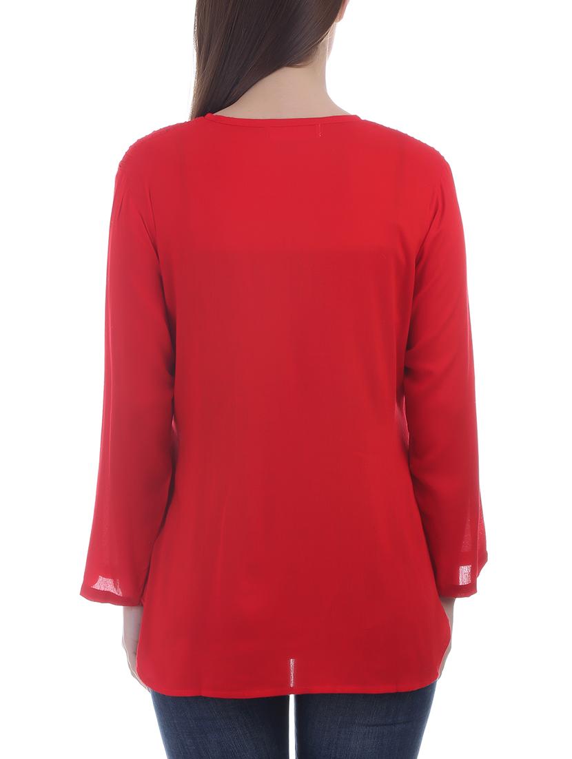 red viscose regular top - 13351555 - Zoom Image - 3