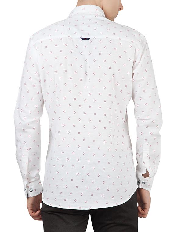 white cotton casual shirt - 13355001 - Zoom Image - 3