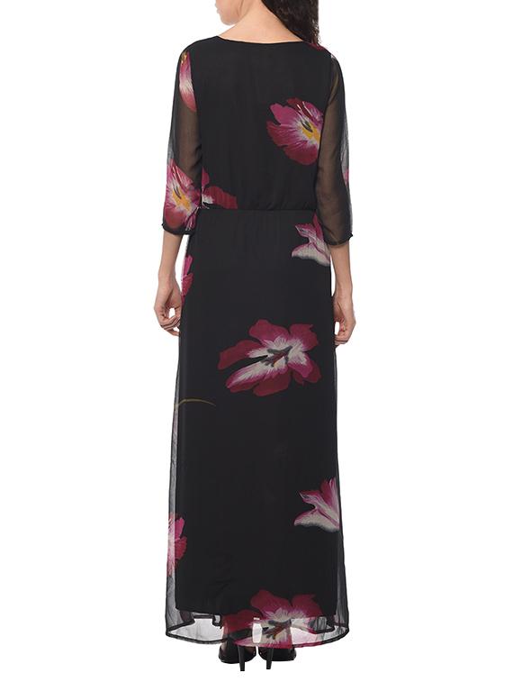 black floral printed maxi dress - 13357043 - Zoom Image - 3
