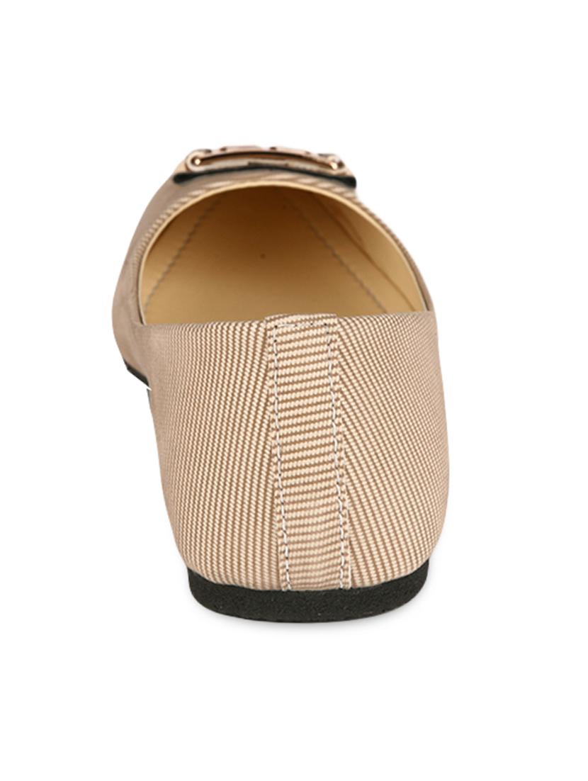 beige leatherette slip on ballerina - 13358317 - Zoom Image - 3