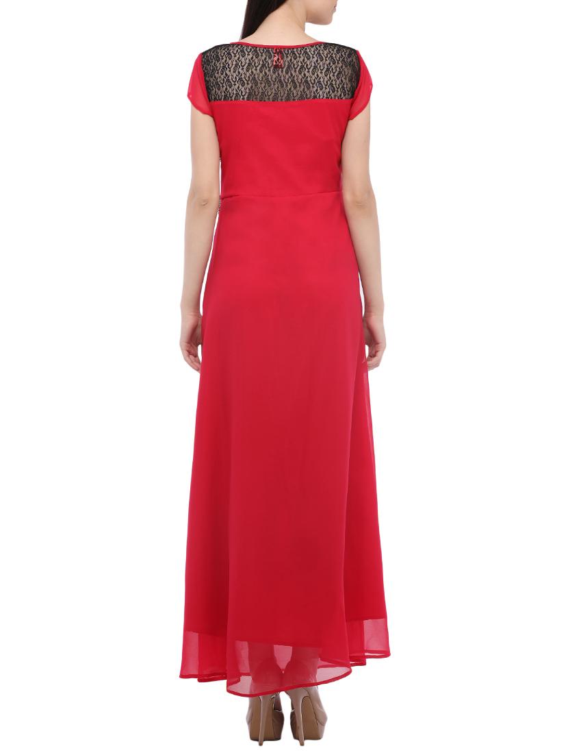 laced panel embellished maxi dress - 13362441 - Zoom Image - 3