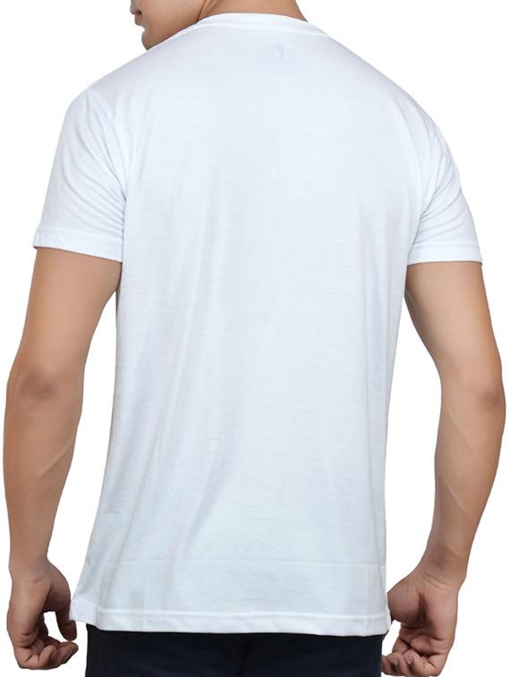 white cotton chest print tshirt - 13364442 - Zoom Image - 3