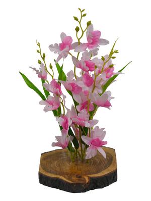 Thefancymart Artificial Flowers Irish Orchid In Wood Platter - 13367336 - Standard Image - 3