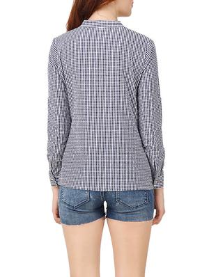 navy blue checkered cotton regular shirt - 13367404 - Standard Image - 3