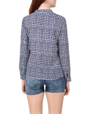 blue printed cotton regular shirt - 13367405 - Standard Image - 3