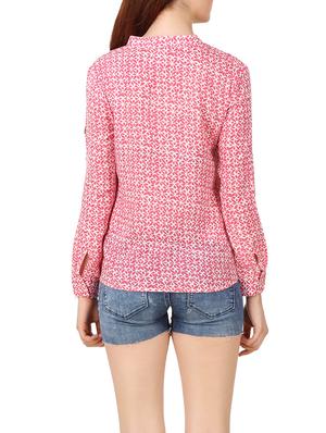 pink printed cotton regular shirt - 13367406 - Standard Image - 3