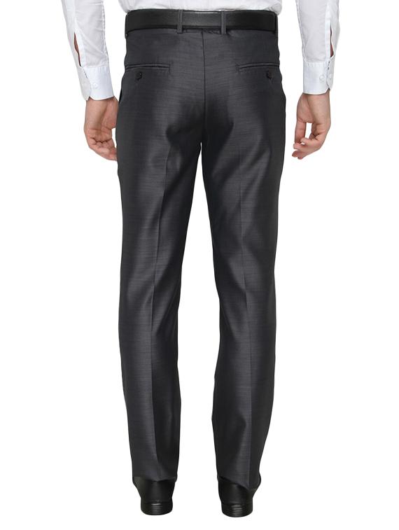 grey polyester flat front trousers formal trouser - 13367593 - Zoom Image - 3