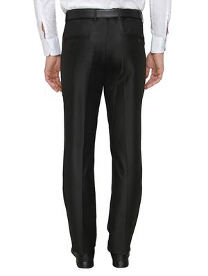 black polyester flat front trousers formal - 13367599 - Standard Image - 3