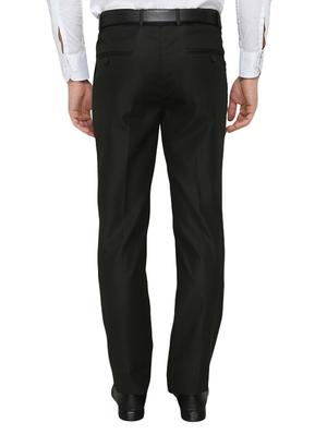 black polyester flat front trousers formal - 13367602 - Standard Image - 3
