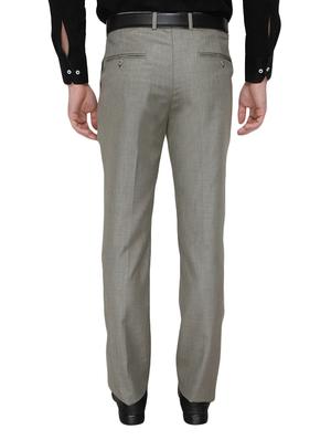 grey polyester flat front trousers formal trouser - 13367608 - Standard Image - 3