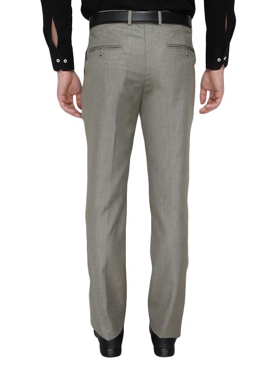 grey polyester flat front trousers formal trouser - 13367608 - Zoom Image - 3